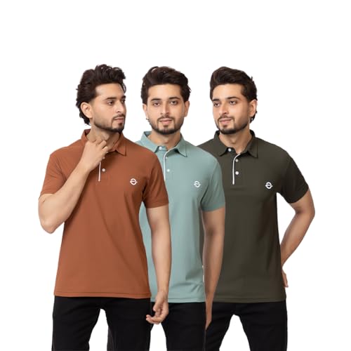 Image of OSCILLATE Summer Casual Wear Polycotton Polo Tshirt || Collared Neck Half Sleeve Solid T-Shirt for Men