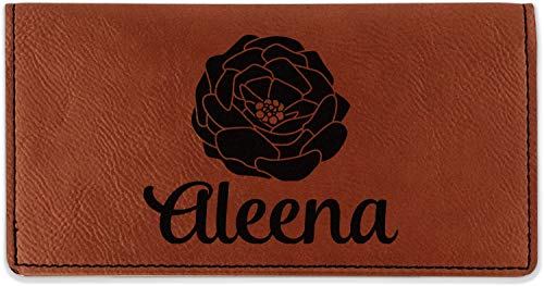 RNK Shops Personalized Fall Flowers Leatherette Checkbook Holder - Single Sided