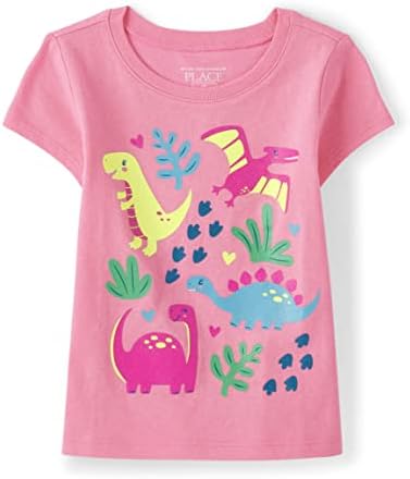 The Children’s Place Baby Girls’ Dino Short Sleeve Graphic T Shirt