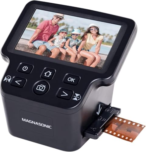 Magnasonic All-in-One 24MP Film Scanner with Large 5" Display & HDMI, Converts 35mm/126/110/Super 8 Film & 135/126/110 Slides into Digital Photos, Built-in Memory (FS71)