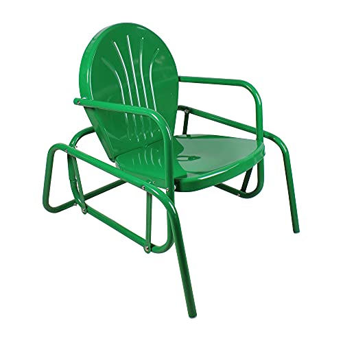Northlight WB29826 Outdoor Retro Metal Tulip Glider Patio Chair, 32\", Green