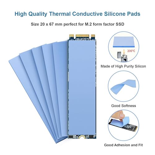 A ADWITS [ 6-Pack ] Thermal Conductive Silicone Pads, Soft Safe Simple to Apply for SSD CPU GPU LED IC Chipset Cooling -Blue by A ADWITS - Used condition - Image 2