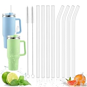 KUOFANY Glas Strohhalme 10er Set für Stanley Cup