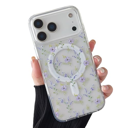 ZTOFERA for iPhone 18 Pro/17 Pro Case Fit for MagSafe - Purple Flower