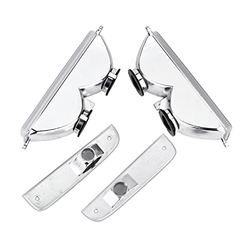 Azumka Fits For Jeep 97-01 Xj Signal Lights - Combo White Crystal Bumper Turn Signal + Corner Side Marker Lamps Set (Left + Right) Compatible With 1997-2001 Cherokee Xj Chassis (Crystal 4 Pieces) #TOP2