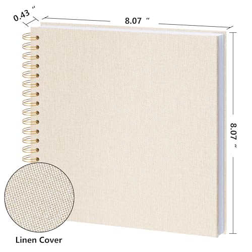 Vienrose álbum de fotos de scrapbook capa de linho duro livro de fotos de 8 x 8 polegadas papel kraf