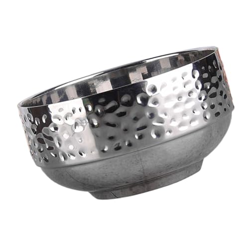 BEBEMOKO Ciotola Riso Acciaio Resistente Martellato Design Isolante Termico Per Cucina Casa Ristorante