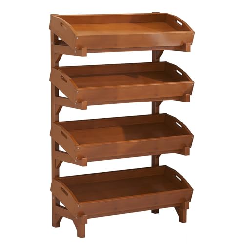 Soporte de exhibición de madera de alta capacidad y estética premium de 66 cm