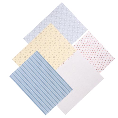 5Sheets Peel and Stick Dollhouse Wallpaper Self Adhesive House Wall Stickers for Crafting Room Decor Background for Living Room Bedroom Scenes