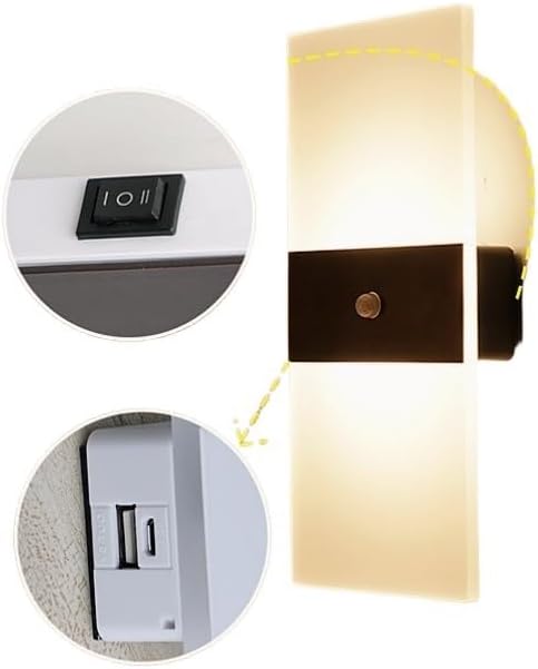 Miniatura 3 de luz sensor interior Lámpara LED De Pared Inalámbrica Con Sensor De Movimiento, Candelabro De Cabecera De Acrílico Recargable Por USB, Accesorio De