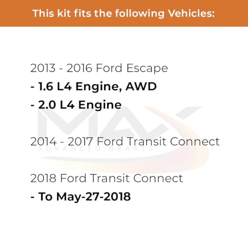 Image of MAX Advanced Brakes - Brake Kit For 2013-2016 Ford Escape (AWD Models), 2014-2018 Ford Transit Connect| Carbon Ceramic Brake and Rotor Kit Front and Rear| Geomet Coated Cross-Drilled Brake Rotors