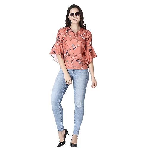Image of DHRUVI TRENDZ Solid Regular Fit Jeans Rayon Western Tops for Women Stylish