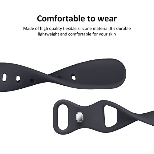 Image of Thin Slim Band Compatible with Apple Watch 38mm 40mm 41mm 42mm 44mm 45mm 46mm 49mm, Replacement Silicone Sport Strap for iWatch Series 11 /10 /9 /8 /7 /6 /5 /4 /3 /2 /1 Ultra SE Women Men, Midnight