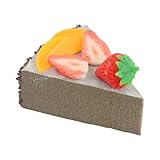 Gdfnmogo Accesorio artificial para tartas, poliuretano + PVC, simulación de pan, tamaño triangular de 10 cm, decoración fotográfica no comestible para el hogar, boda y festival (B)