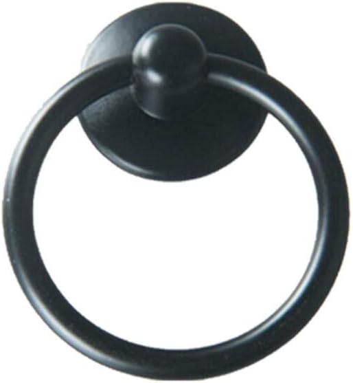 tooloflife Vintage Ring Pull Handles, Round Ring Pull Handle Drop Ring Pull Handle for Cabinet Knob Drawer Door Cupboard Drop- Black