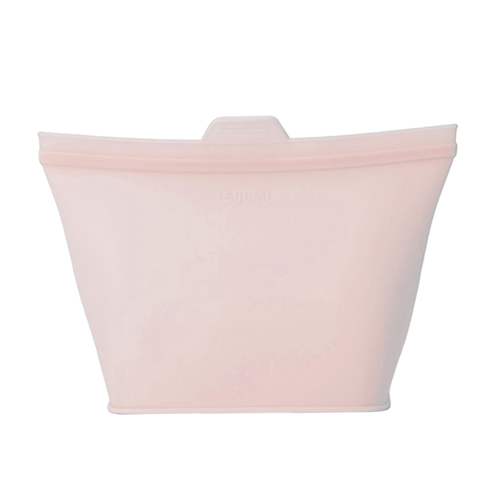 Airtight Food Fresh-keeping Bag, Food Grade Silicone Reusable Leak Proof Seal Strip Standing Pouch, for Refrigerator Freshness Preservation Microwave Safe Spill Proof Bag Gift Light Pink 1000ML