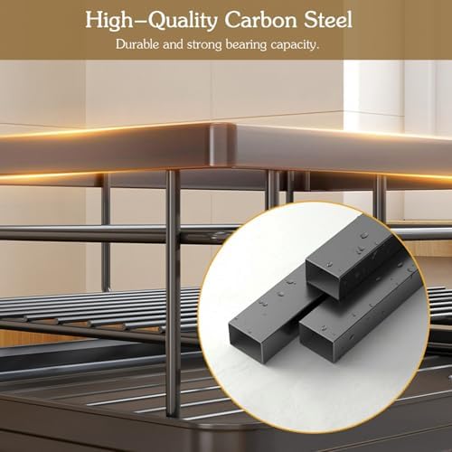 Dish Drying Rack, Bottom Expandable Large Capacity Dish Racks Drainer with Drainboard/Utensil for Kitchen Countertop, Multifunctional Dish Drainer, Automatic Drainage(Large)