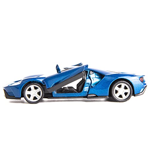 Rmz City 1:36 Compatible For Diecasting Alloy Car Model Ford Gt Toy Car, Pull Back Vehicles Toy Car For Toddlers Kids Boys Girls Gift Blue #TOP4