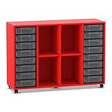  Flexeo® Aufbewahrungsregal inkl. Boxen - Holz-Regal Fach-Regal Schul-Möbel Klassenzimmer-Ausstattung