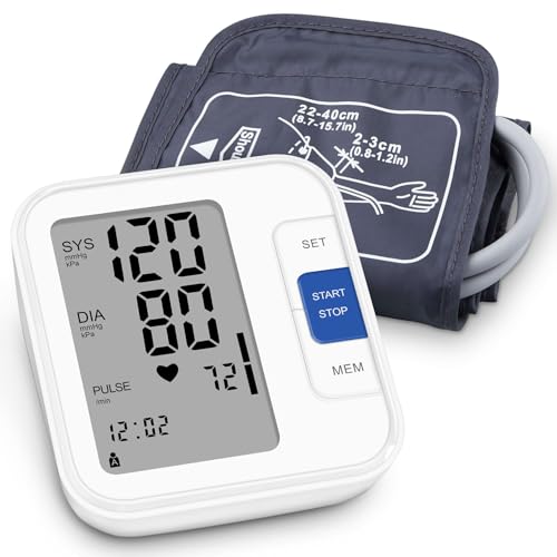 Alcedo Blood Pressure Monitor for Home Use, Automatic Digital BP Machine with Large Cuff for Upper Arm, LCD Screen, 2x120 Memory, Talking Function