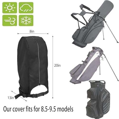Masegari Golf Bag Rain Cover, Portable Rainproof Dustproof Waterproof Raincoat Golf Bag Protector with Zipper Club Bags Raincoat for Golf Bag Devices Golf Push Carts Equipment