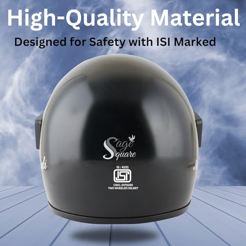 Image of Sage Square Audi Full Face Clear Visor Helmet | ISI Certified | High Standard Safety | Extra Comfort & Stylish