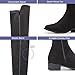 EETTARO Women's Over The Knee Boot Fashion Lace Up Tight High Boots Side Zip Block Heel Riding Booties(Black Faux Suede V1, Numeric_7)