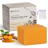 PALFICAB Kojic Acid Soap Dark Spot Remover, Honey Glow Turmeric Soap for Hyperpigmentation, with Kojic Acid, Turmeric, Shea Butter, Coconut Oil, Vitamin C, Skin Brightening for Face & Body, 3 Bars
