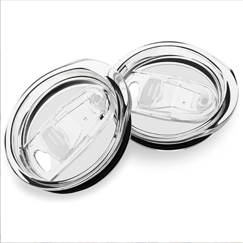 YILANJIN 2PCS 20 Oz Transparent Remplacement Couvercles, Mince Coulissant, Couvercle en Plastique Résistant aux Déversements, Couvercle pour Verre à Eau, Anti-éclaboussures, Couvercle de Tasse