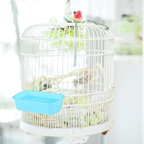 PEOVLVN 10 Pack Rabbit Feeders for Cages, Cage Cups Chicken Feeder Waterer Rabbit Food Water Bowl Hanging Feeder Guinea Pig Food Dispenser for Pet Birds Kitty Puppy (Blue, Pink, White)