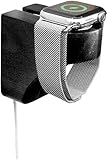 Wall Charging Stand for Apple Watch Series 9 - Black Wooden Charging Dock - Black Wood Charging Station for All iWatch - Easy Wall Mount with Included 3M Command Strips