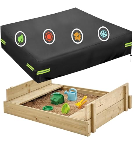 Sandkasten Abdeckung, Square Sandkastenabdeckung, Outdoor Garden 420D Oxford-Tuch Wasserdicht, Winddicht, Staubdicht, Geeignet Zum Schutz Von Kinderspielzeug - 128CM