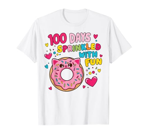 100 días rociados con donas divertidas para niños del 100º día de escuela Camiseta