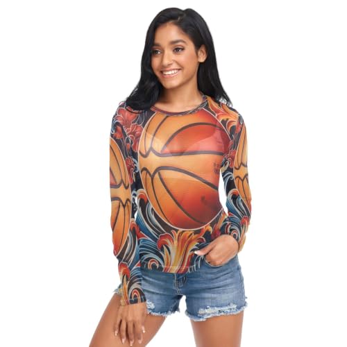 Hauts Transparents T-Shirt Femme Orange Idéal pour une Soirée Chic