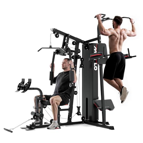 Mikolo Home Gym, Workout Station with 150LBS Weight Stack, Multifunctional Home Gym Equipment, Exercise Equipment for Full Body Strength Training