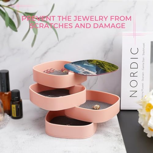 Boîte à bijoux pour coiffeuse rotative et rangement collier Alpes suisses - 7