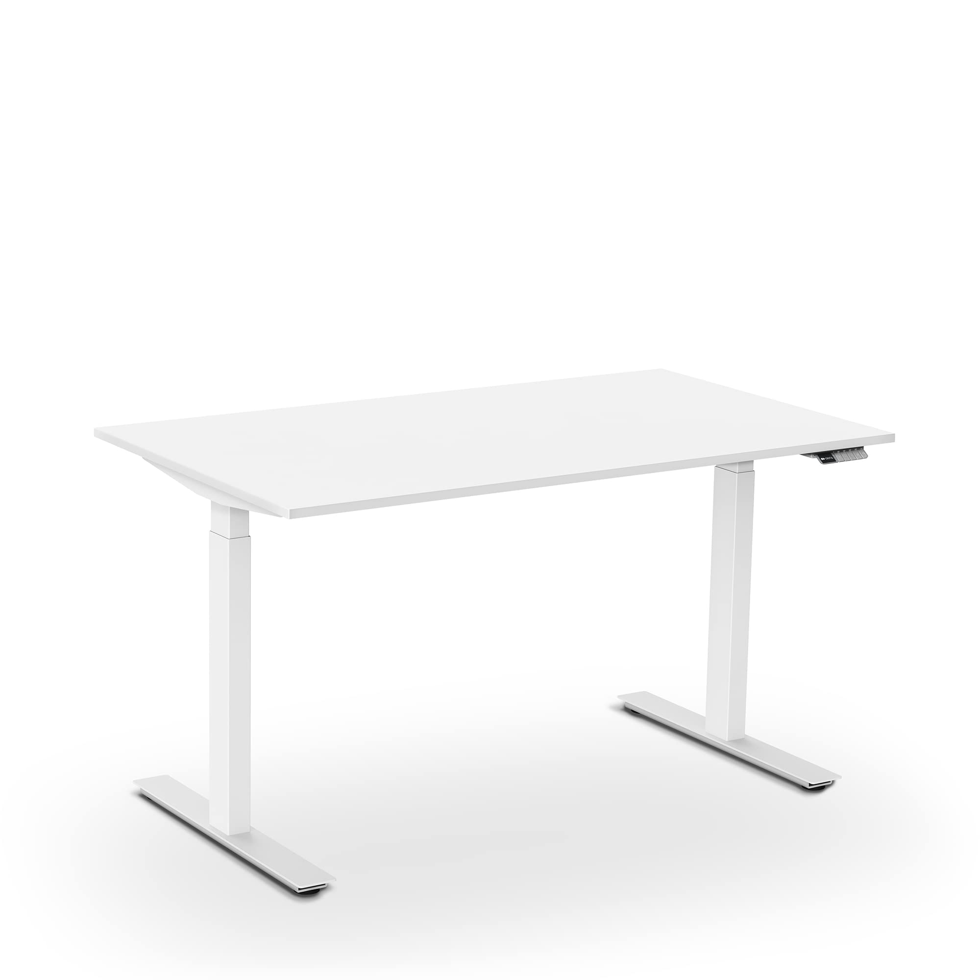 aeris Active Desk - Scrivania regolabile in altezza, 140 x 80 cm, colore bianco, regolabile in altezza, elettrico con funzione memoria, scrivania in acciaio, tavolo in PC per casa e ufficio