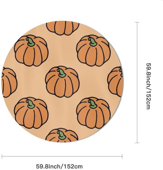 Miniatura 2 de Bidesign Halloween Tablecloth Round, Spillproof Washable Tablecloth with Yellow Cloth Pumpkin for Halloween Decorations, Dinner Picnic Parties