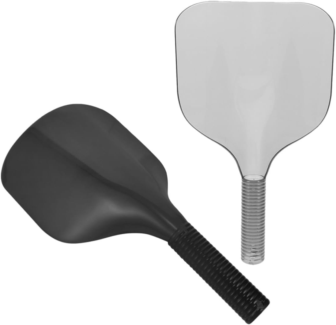 2pcs Reusable Barber Haircut Shield with Handle Plastic Hairdressing Face Cover for Makeup Protection Splash Guard for Hair Dye and Perm Safety Black and Gray for Salon Use