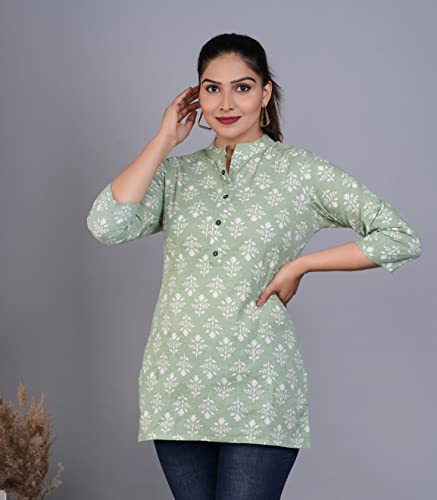 Image of Jikonet Women's Printed Rayon Straight Short Kurti