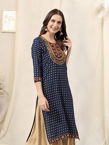 Image of MIRCHI FASHION Women's Straight Fit Paisley Printed And Embellished Kurta Set with Dupatta and Trouser
