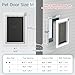 Pet Door for Wall Dog Door for Wall, 3-Flap Doggie Door with Insulation, All-Metal Frame and Telescoping Tunnel, Pets Up to 40 Lb (Medium Size)