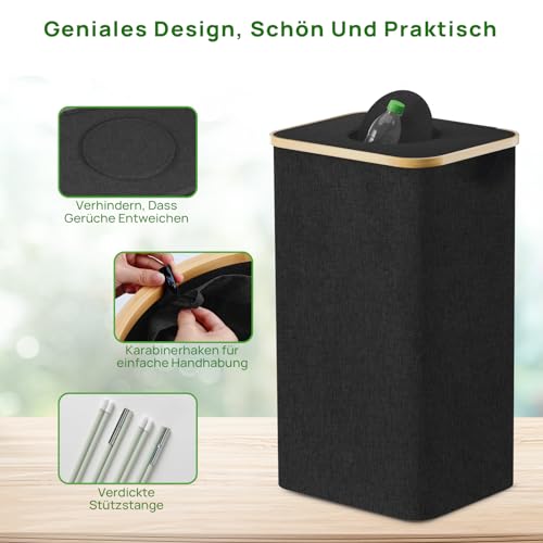 Cisoxkux Pfandflaschen Sammelbehälter 100L mit Einwurf – Organizer für Leergut, Altglas & Pfandflaschen – Stauraum-Behelf für Abstellraum, Garage & Recycling