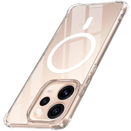 Image of TheGiftKart Shockproof Ultra-Hybrid Back Cover Case for Oppo Reno 15 Pro 5G Compatible with MagSafe | 360 Protection | Crystal Clear Hard Back Cover Case for Oppo Reno15 Pro 5G (Transparent Bumper)