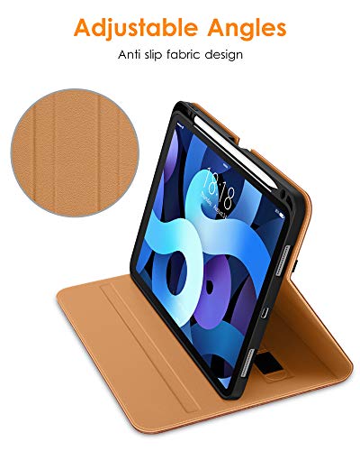 Dtto For New Ipad Air 5Th/4Th Generation Case 2022/2020 With Pencil Holder, Premium Leather Business Folio Stand Cover [2Nd Pencil Charging] - Multiple Viewing Angles For Ipad Air 10.9", Dark Brown #TOP3