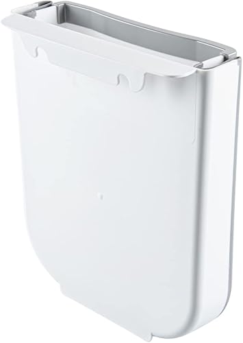 Miniatura 10 de Restaurantware RW Base - Cubo de basura plegable de 11.4 x 10 x 7.1 pulgadas, 1 bote de basura plegable, con ranura en forma de U, color gris, placa