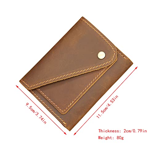 1 Pcs Leather Button Coin Purse Leather Wallet, Coin Organizer, Change Holder,Card Case,Slim Money Clip,Leather Storage Bag for Men & Women2