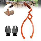 YATOINTO Log Tongs Grabber 20', 440LBS Logging Tongs with Gloves Handle Non-Slip Grip Hook, 2 Claw Log Skidding Tongs, Handling, Log Tongs Grapple Lifting, Dragging Carrying Logging Tool Equipment