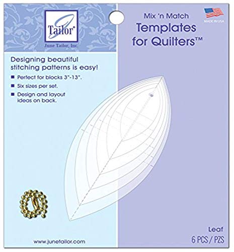 June Tailor Mix'n Match Templates for Quilters 6/Pkg-Leaf, (JT400-414)