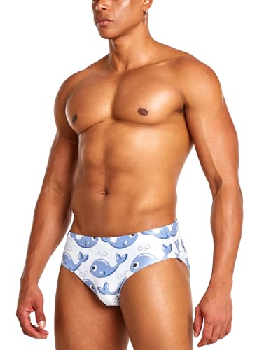 MIZOK Mens Whales Prints Swim Briefs Sexy Funny Cartoon Swimsuit Bikini Swimwear4